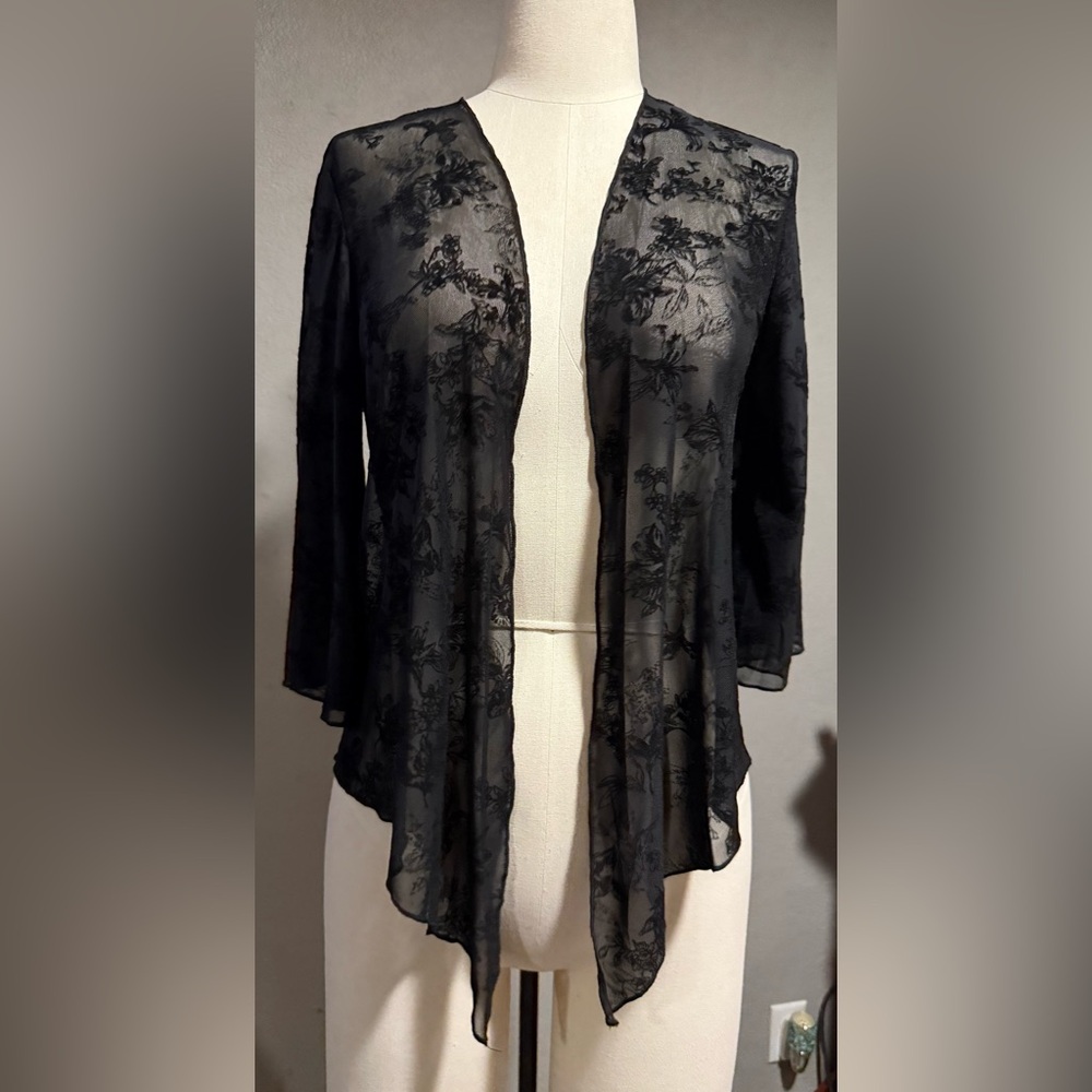 Elegant Black Lace Women's Sweater
